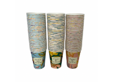 מארז 96 כוסות נייר לשתייה חמה 9OZ - דגם משתנה